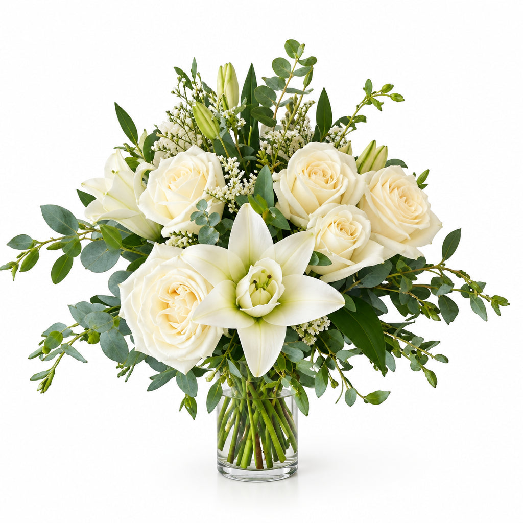 White bouquet – Cream Lily Bouquet by Gris Glam