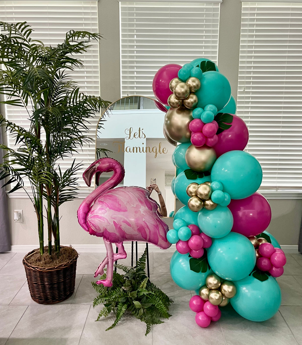 Yellow floral arrangement – Flamingo Fiesta by Gris Glam