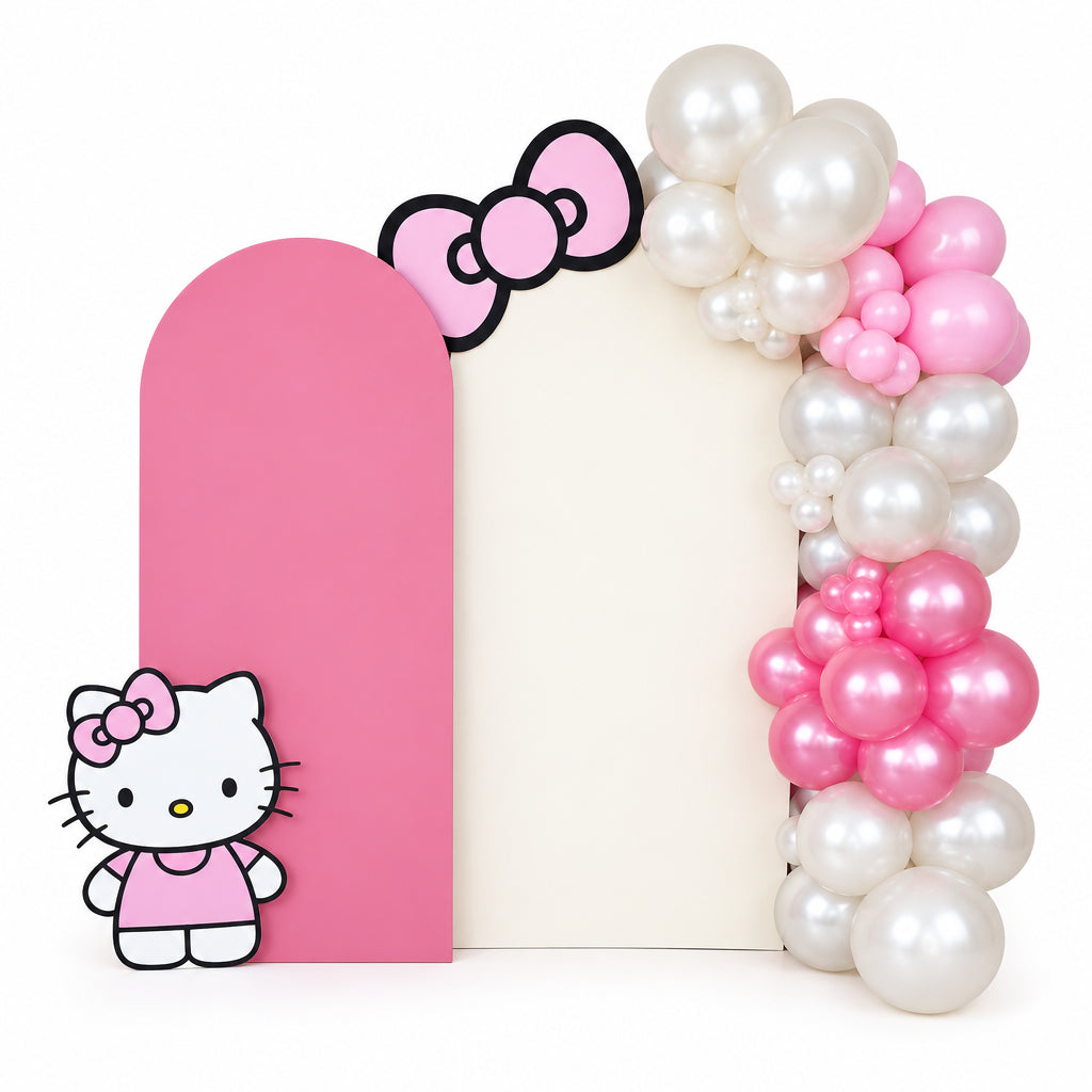 White floral arrangement – Hello Kitty Backdrop by Gris Glam