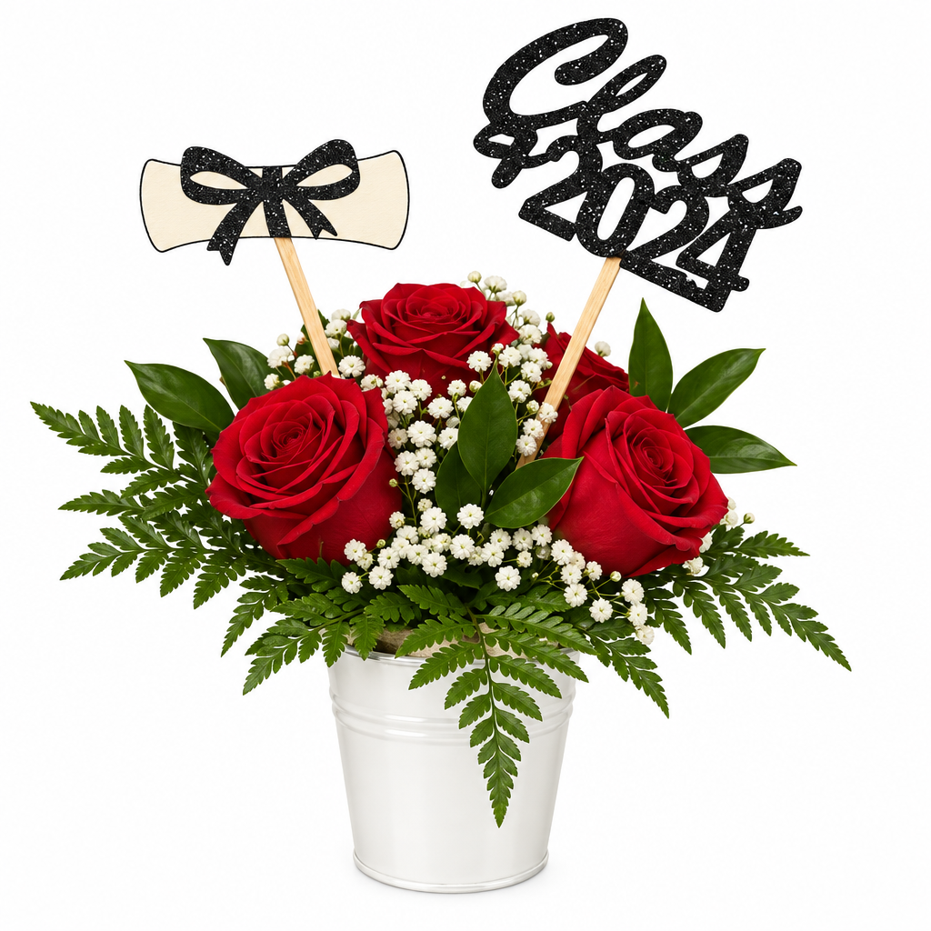Red floral arrangement – Classic Romance by Gris Glam