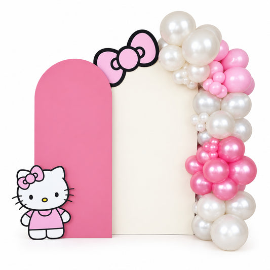 White floral arrangement – Hello Kitty Backdrop by Gris Glam
