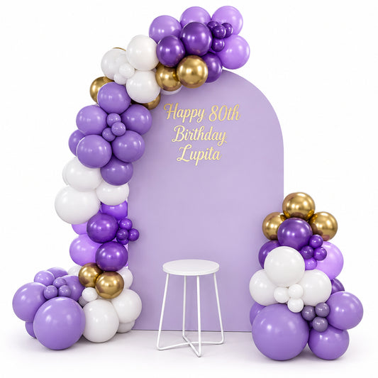 Lavender Arch floral arrangement by Gris Glam