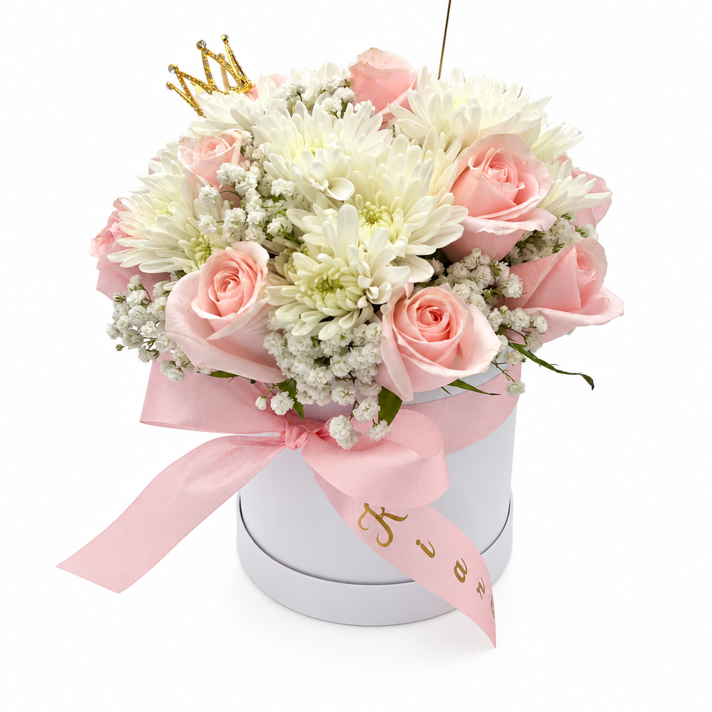 White floral arrangement – Little Princess Box by Gris Glam