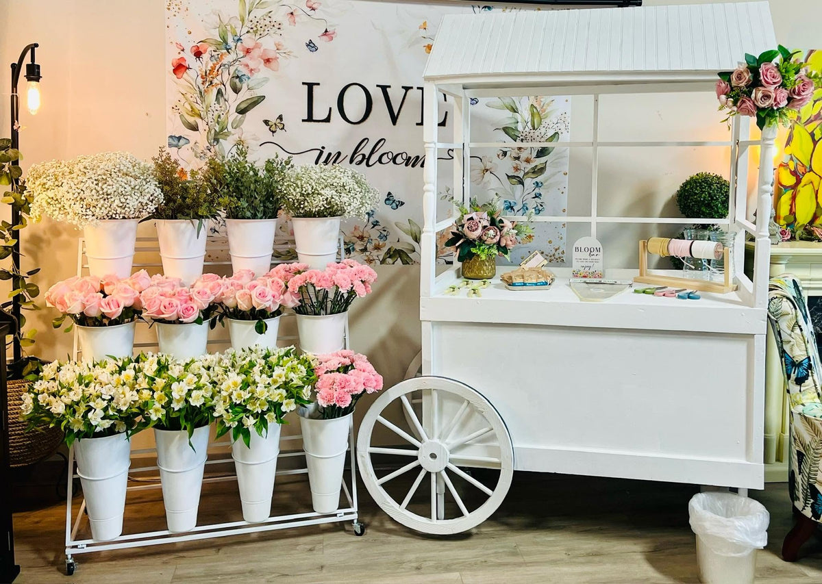 Love In Bloom Cart floral arrangement by Gris Glam