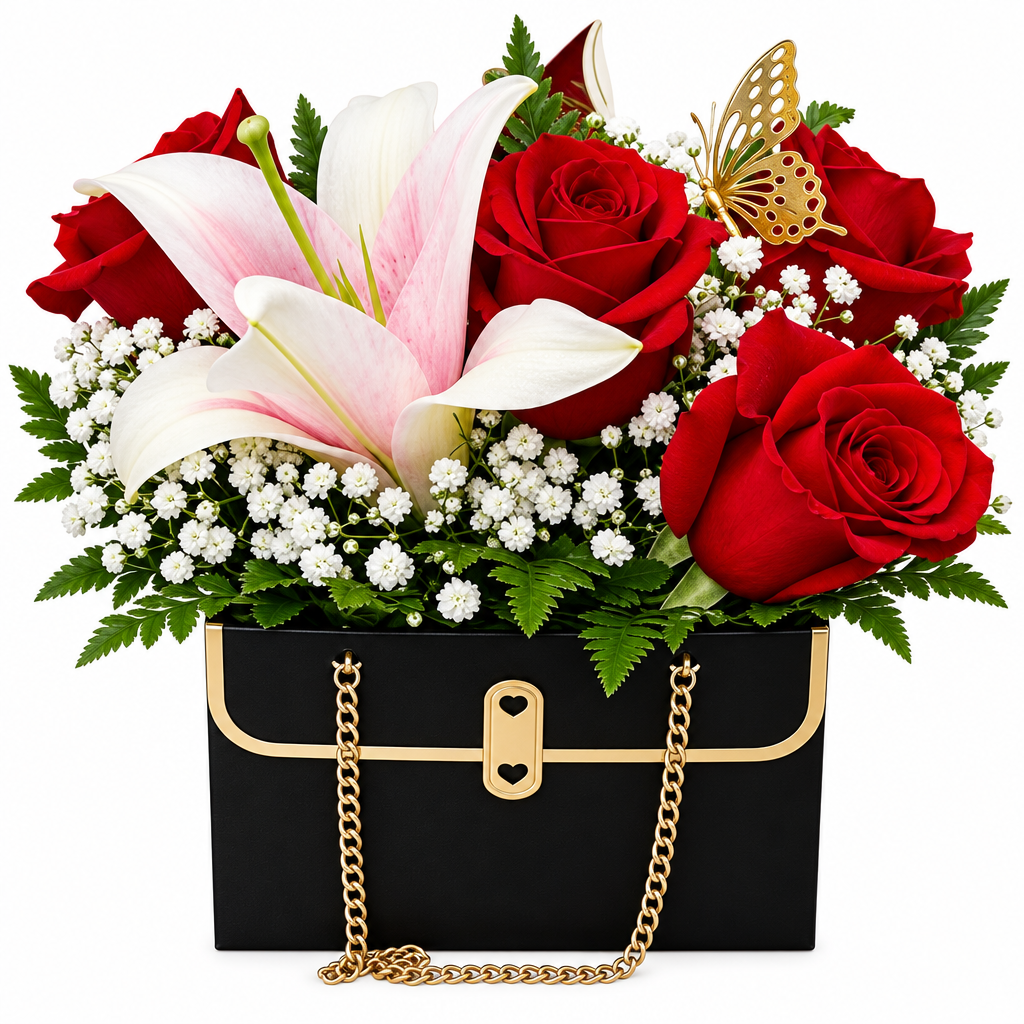 Red floral arrangement – Midnight Elegance by Gris Glam
