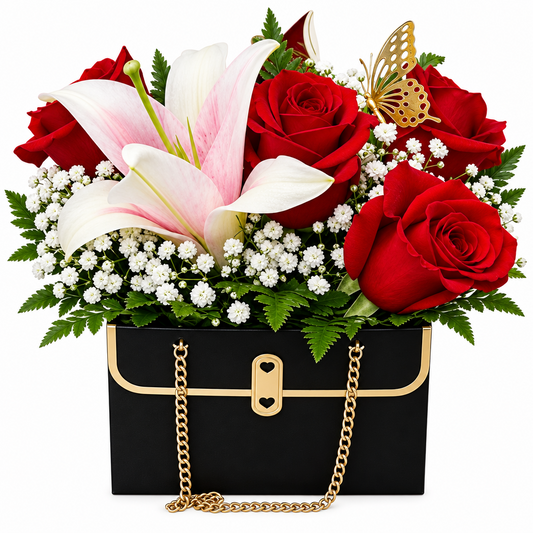 Red floral arrangement – Midnight Elegance by Gris Glam