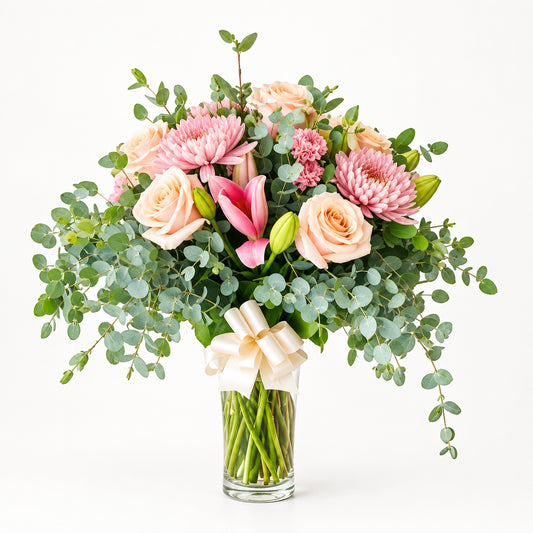 White floral arrangement – Peach Blossom by Gris Glam