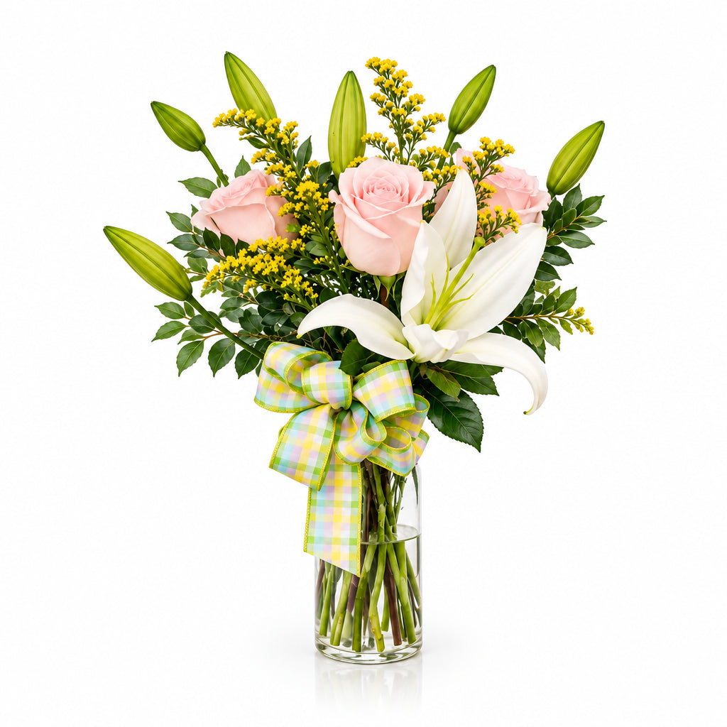 White floral arrangement – Pink Charm by Gris Glam