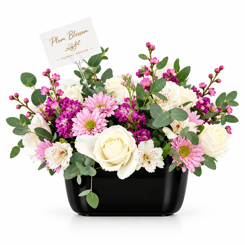 White floral arrangement – Plum Blossom by Gris Glam