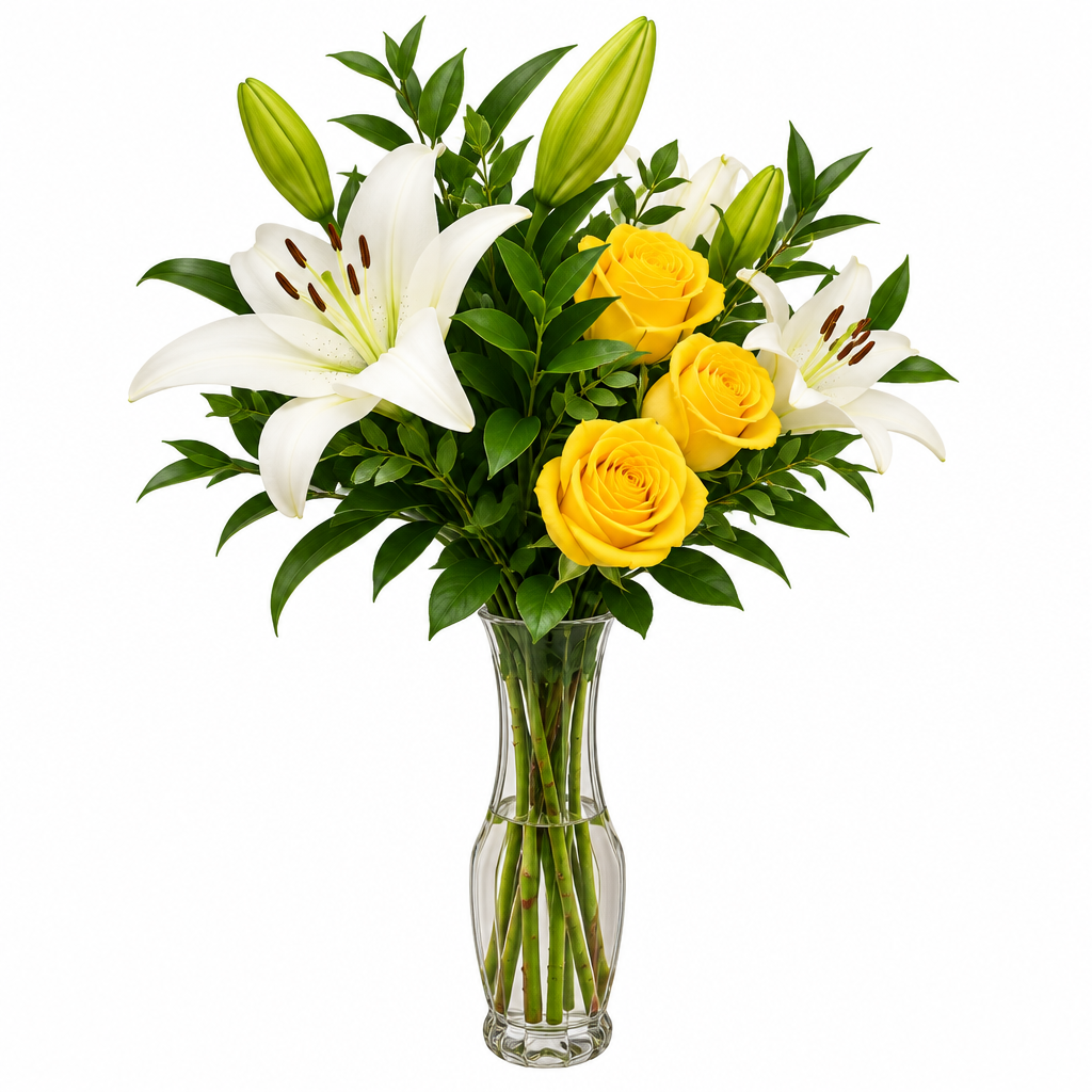 White floral arrangement – Sunlit Lily by Gris Glam