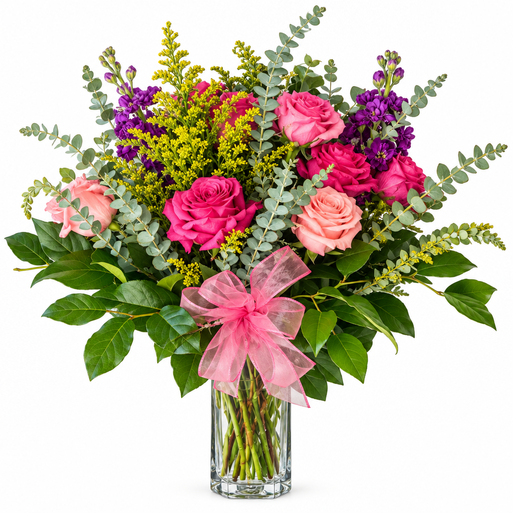 Purple floral arrangement – Thinking of You by Gris Glam