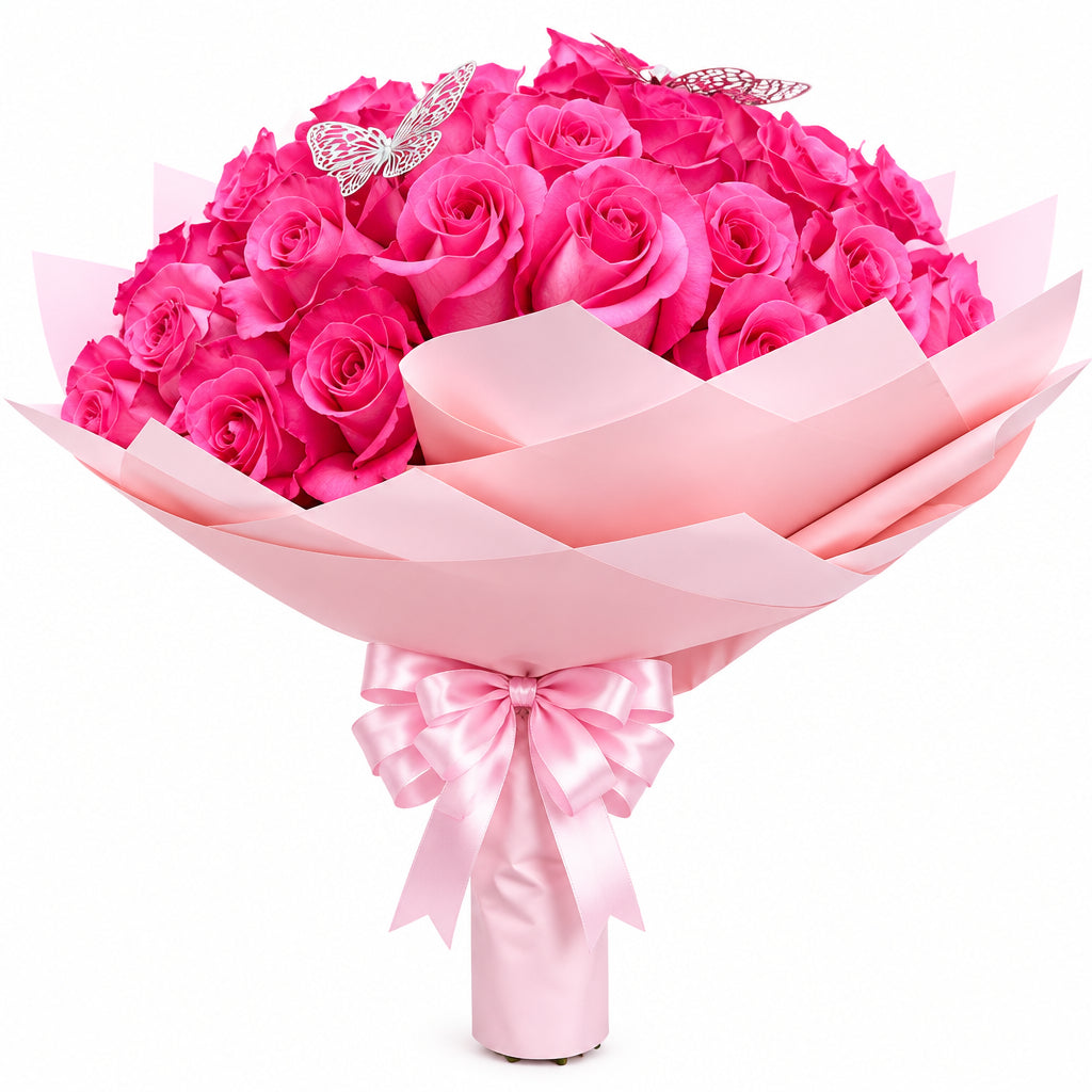 Pink bouquet – Vivid Pink Wrap by Gris Glam