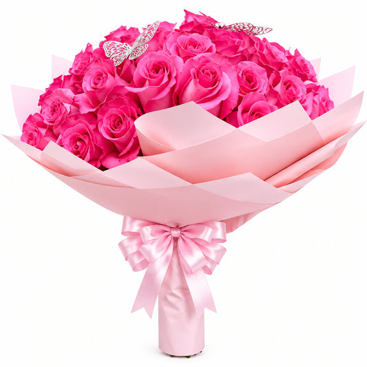 Pink bouquet – Vivid Pink Wrap by Gris Glam
